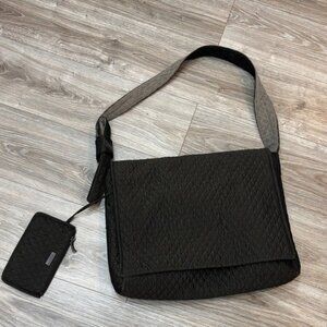 Burberry Quilted brown messenger  Bag  with a pouch